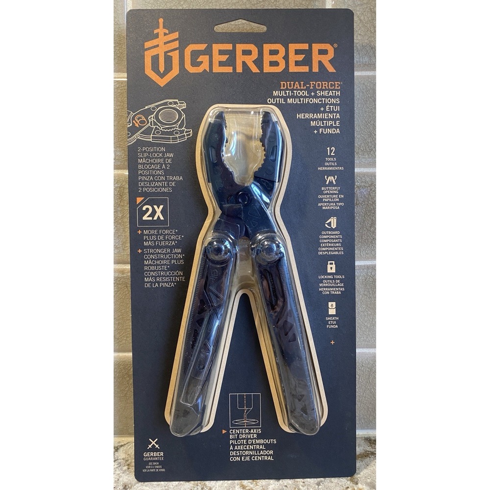 Gerber Dual Force Multi-Tool Black Heavy Duty Pliers + Sheath NEW 10195256 NEW